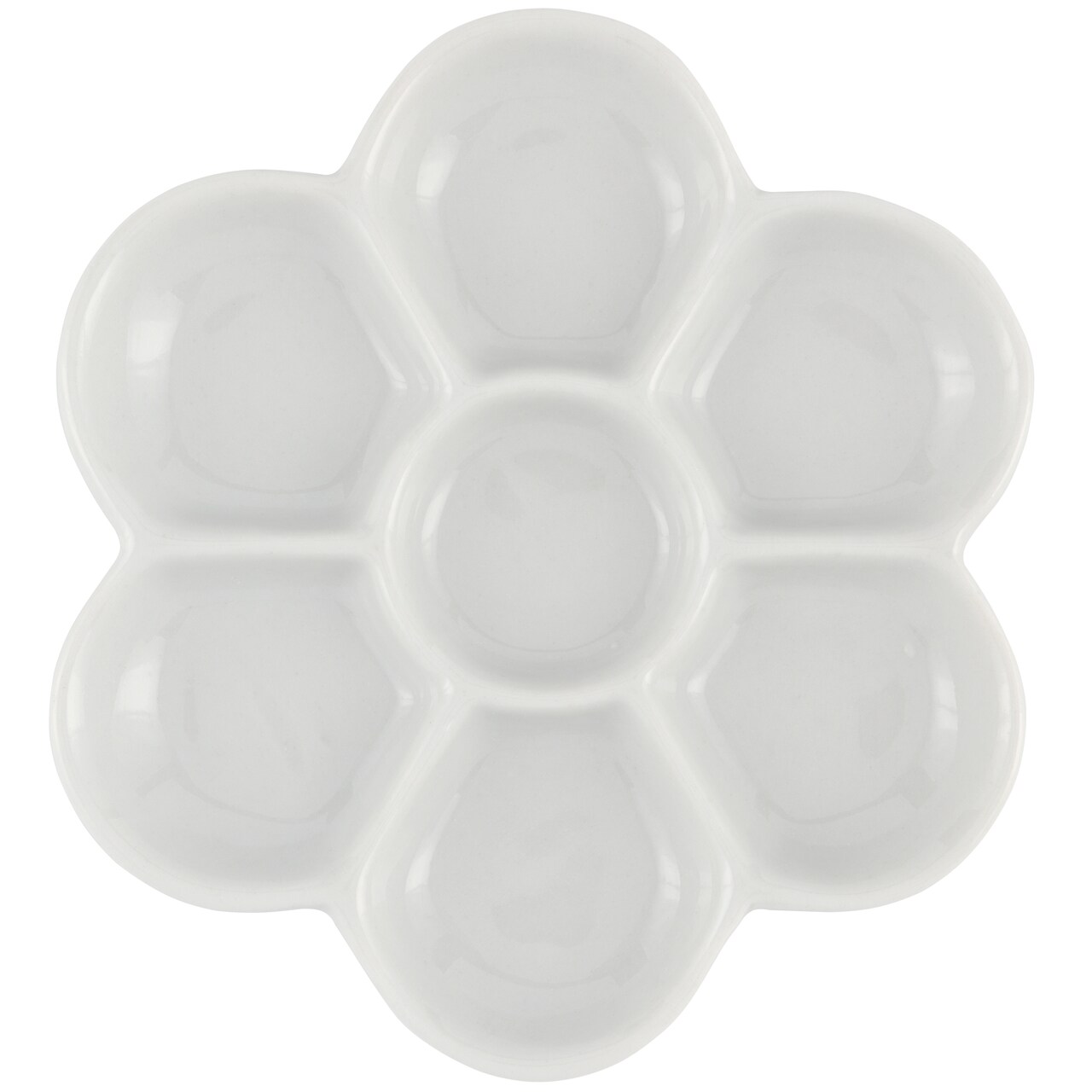 Creative Mark Glazed Flower Palette Porcelain Paint Palette Tray for Watercolor, Gouache, Color-Mixing - Paint Tray for artists - 1 Pack